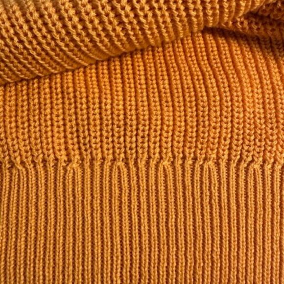 LONG SLEEVE COTTON BLEND KNITTED SWEATER -APRICOT/ORANGE -SZE M-M - Picture 5 of 8